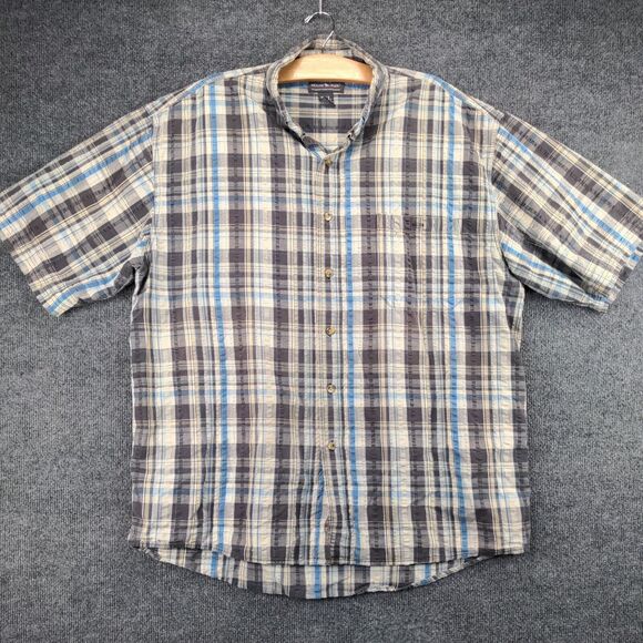 Moose Creek Button Up Shirt Mens Size 2XL Short Sleeve Multicolor Plaid Cotton - Picture 2 of 11